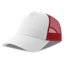 Бейсболка RAPPER COTTON-S, п. заст, 5 клин, белый/красный, 100% хлопок/100% полиэстер, 280 г/м2 Бейсболка RAPPER COTTON-S, п. заст, 5 клин, белый/красный, 100% хлопок/100% полиэстер, 280 г/м2