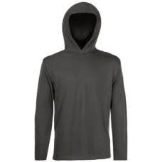 Футболка "Long Sleeve Hooded T", светлый графит_S, 100% х/б, 160 г/м2 Футболка "Long Sleeve Hooded T", светлый графит_S, 100% х/б, 160 г/м2