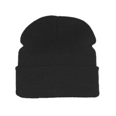 Шапка вязаная двойная "Essential", с отворотом, черный,100% акрил Шапка вязаная двойная "Essential", с отворотом, черный,100% акрил