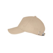 Бейсболка "LONG BEACH", 5 клиньев, метал. застежка, бежевый, 100% хлопок, плотность 260 г/м2 Бейсболка "LONG BEACH", 5 клиньев, метал. застежка, бежевый, 100% хлопок, плотность 260 г/м2