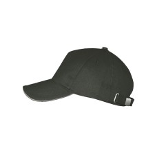 Бейсболка "LONG BEACH", 5 клиньев, метал. застежка, т.серый/с.серый, 100% хлопок, плотность 260 г/м2 Бейсболка "LONG BEACH", 5 клиньев, метал. застежка, т.серый/с.серый, 100% хлопок, плотность 260 г/м2