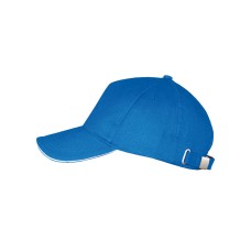 Бейсболка "LONG BEACH", 5 клиньев, метал. застежка, я.синий/белый, 100% хлопок, плотность 260 г/м2 Бейсболка "LONG BEACH", 5 клиньев, метал. застежка, я.синий/белый, 100% хлопок, плотность 260 г/м2