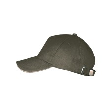 Бейсболка "LONG BEACH", 5 клиньев, метал. застежка, зеленый/бежевый, 100% хлопок, плотность 260 г/м2 Бейсболка "LONG BEACH", 5 клиньев, метал. застежка, зеленый/бежевый, 100% хлопок, плотность 260 г/м2