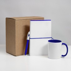 Набор подарочный WHITE VEIL: блокнот, ручка, кружка, белый/темно-синий