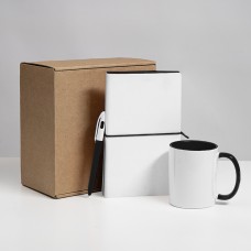 Набор подарочный WHITE VEIL: блокнот, ручка, кружка, белый/черный