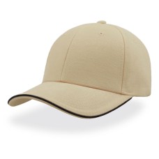 Бейсболка "PIPING SANDWICH", 6 клиньев, металлическая застежка, натуральный, 100% хлопок, 320 г/м2 Бейсболка "PIPING SANDWICH", 6 клиньев, металлическая застежка, натуральный, 100% хлопок, 320 г/м2