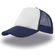 Бейсболка "RAPPER", 5 клиньев, пластиковая застежка,темно-синяя с белым, 100% п/э, плотность 80 г/м2 Бейсболка "RAPPER", 5 клиньев, пластиковая застежка,темно-синяя с белым, 100% п/э, плотность 80 г/м2