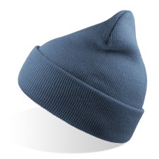 Шапка вязаная двойная Wind-S, серо-голубой, 100% переработанный полиэстер Шапка вязаная двойная Wind-S, серо-голубой, 100% переработанный полиэстер