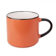 Кружка MARINA, матовая, оранжевый с черным, 450мл, фарфор Кружка MARINA, матовая, оранжевый с черным, 450мл, фарфор