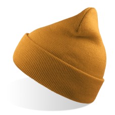 Шапка вязаная двойная Wind-S, горчичный, 100% переработанный полиэстер Шапка вязаная двойная Wind-S, горчичный, 100% переработанный полиэстер