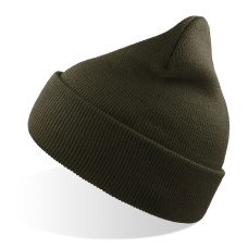 Шапка вязаная двойная Wind-S, оливковый, 100% переработанный полиэстер Шапка вязаная двойная Wind-S, оливковый, 100% переработанный полиэстер