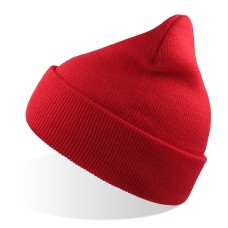 Шапка вязаная двойная Wind-S, красный, 100% переработанный полиэстер Шапка вязаная двойная Wind-S, красный, 100% переработанный полиэстер