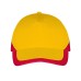 Бейсболка "BOOSTER", 5 клиньев, металлическая застежка, желтый/красный, 100% хлопок, 260г/м2 Бейсболка "BOOSTER", 5 клиньев, металлическая застежка, желтый/красный, 100% хлопок, 260г/м2
