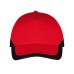 Бейсболка "BOOSTER", 5 клиньев, металлическая застежка, красный/черный, 100% хлопок, 260г/м2 Бейсболка "BOOSTER", 5 клиньев, металлическая застежка, красный/черный, 100% хлопок, 260г/м2
