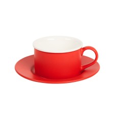 Чайная пара ICE CREAM, красный с белым кантом, 200 мл, фарфор Чайная пара ICE CREAM, красный с белым кантом, 200 мл, фарфор