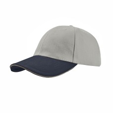 Бейсболка "LIBERTY SANDWICH",6 клиньев,сэндвич,металлич.застежка,серый с синим,100% хлопок,250г/м2 Бейсболка "LIBERTY SANDWICH",6 клиньев,сэндвич,металлич.застежка,серый с синим,100% хлопок,250г/м2