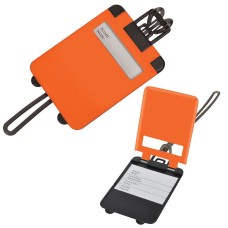 Бирка багажная  "Чемодан",  оранжевый,  5.6*7.8 см, пластик,