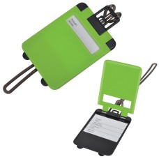 Бирка багажная  "Чемодан",  ярко-зеленый,  5.6*7.8 см, пластик,