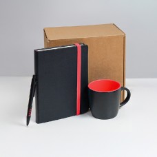 Набор подарочный HYPER: кружка, ежедневник, ручка, черный/красный Набор подарочный HYPER: кружка, ежедневник, ручка, черный/красный