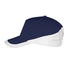 Бейсболка "BOOSTER", 5 клиньев, металлическая застежка, темно-синий/белый, 100% хлопок, 260г/м2 Бейсболка "BOOSTER", 5 клиньев, металлическая застежка, темно-синий/белый, 100% хлопок, 260г/м2