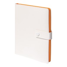 Ежедневник недатированный Stellar, А5, белый, кремовый блок в линейку, с оранжевым обрезом Ежедневник недатированный Stellar, А5, белый, кремовый блок в линейку, с оранжевым обрезом