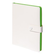 Ежедневник недатированный Stellar, А5, белый, кремовый блок в линейку, с зеленым обрезом Ежедневник недатированный Stellar, А5, белый, кремовый блок в линейку, с зеленым обрезом