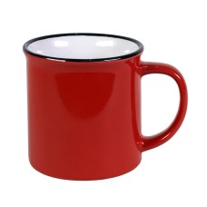 Кружка CAMP, красная с черным кантом, 280мл, тонкая керамика Кружка CAMP, красная с черным кантом, 280мл, тонкая керамика