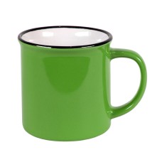 Кружка CAMP, зеленая с черным кантом, 280мл, тонкая керамика Кружка CAMP, зеленая с черным кантом, 280мл, тонкая керамика