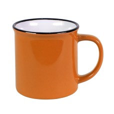 Кружка CAMP, оранжевый с черным кантом, 280мл, тонкая керамика Кружка CAMP, оранжевый с черным кантом, 280мл, тонкая керамика
