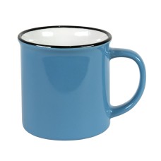 Кружка CAMP, голубая с черным кантом, 280мл, тонкая керамика, Кружка CAMP, голубая с черным кантом, 280мл, тонкая керамика,